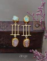 ZA1011881 - Natural Raw Stone Earring 2-Zilmor